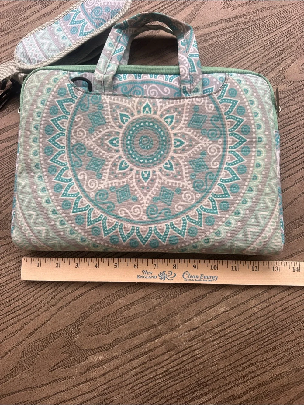 Teal and Gray Mandala IPad/Tablet Bag